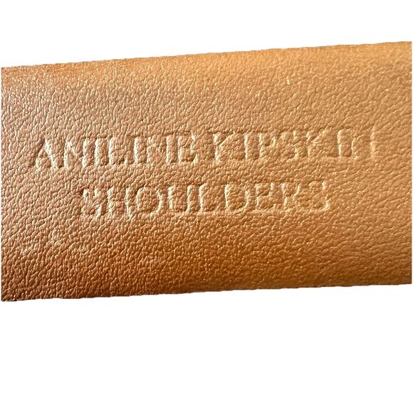 Saks Fifth Avenue Sz 38 Antique Brown Aniline Kipskin Shoulder Made in USA Belt - Picture 4 of 7